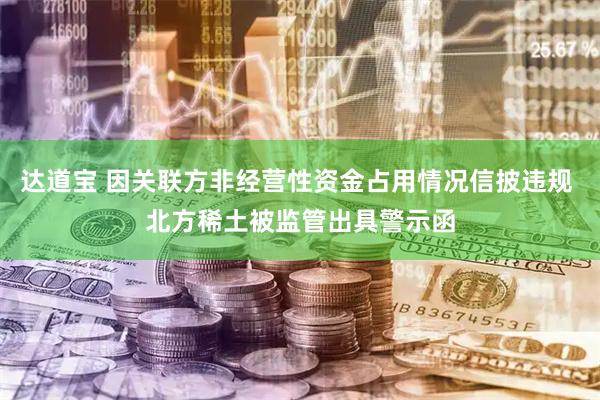 达道宝 因关联方非经营性资金占用情况信披违规 北方稀土被监管出具警示函