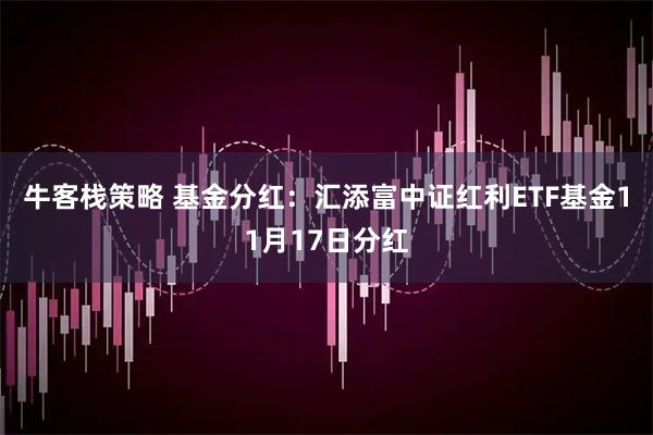 牛客栈策略 基金分红：汇添富中证红利ETF基金11月17日分红